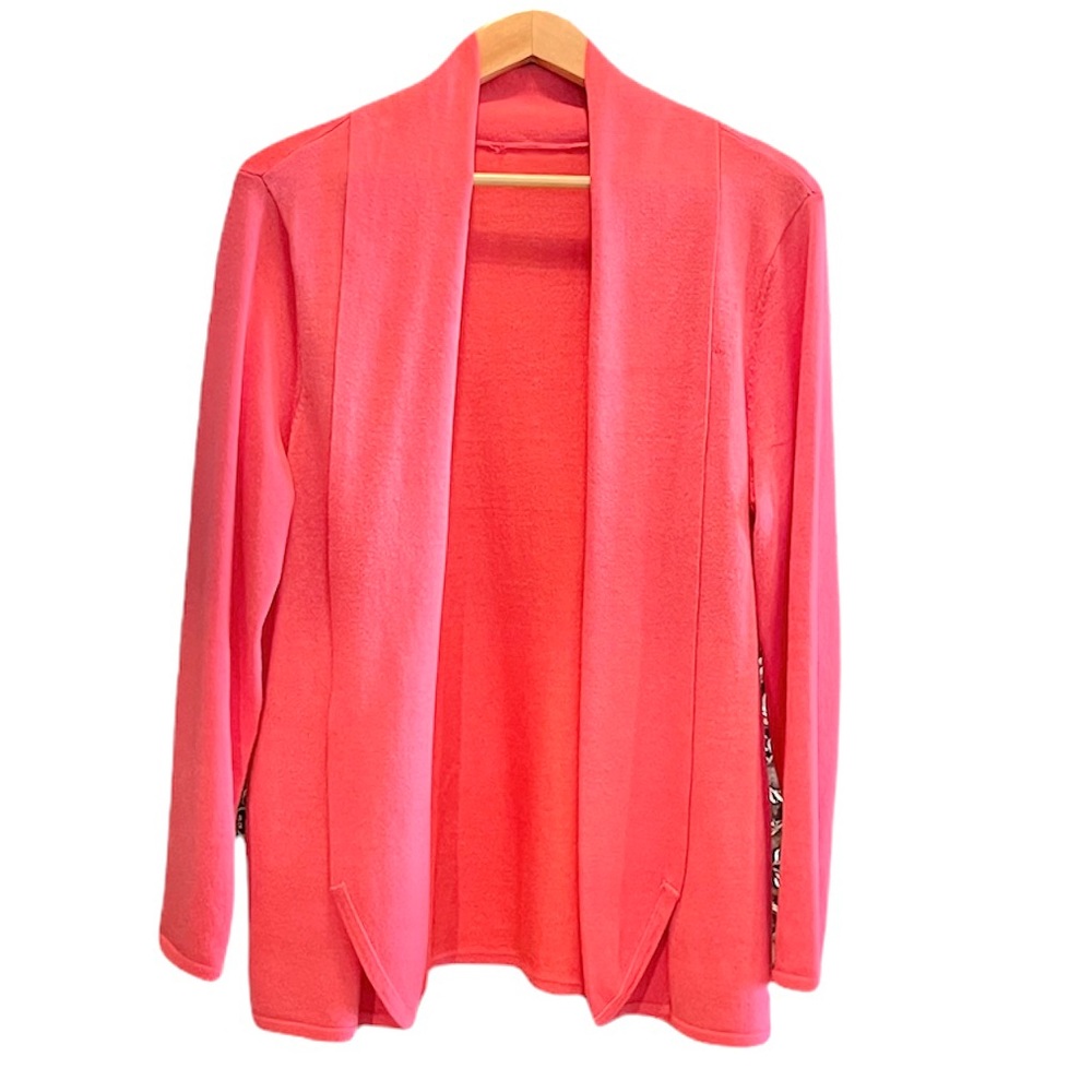 CORAL CARDIGAN WITH LAPEL COLLAR